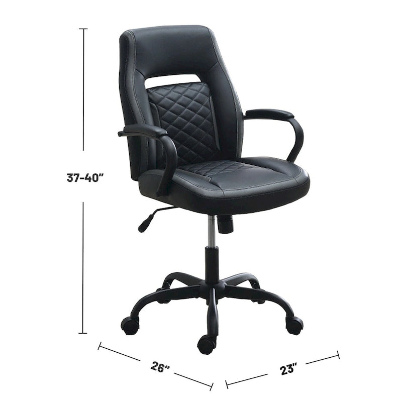 Upholstered Office Chair with Padded Armrests