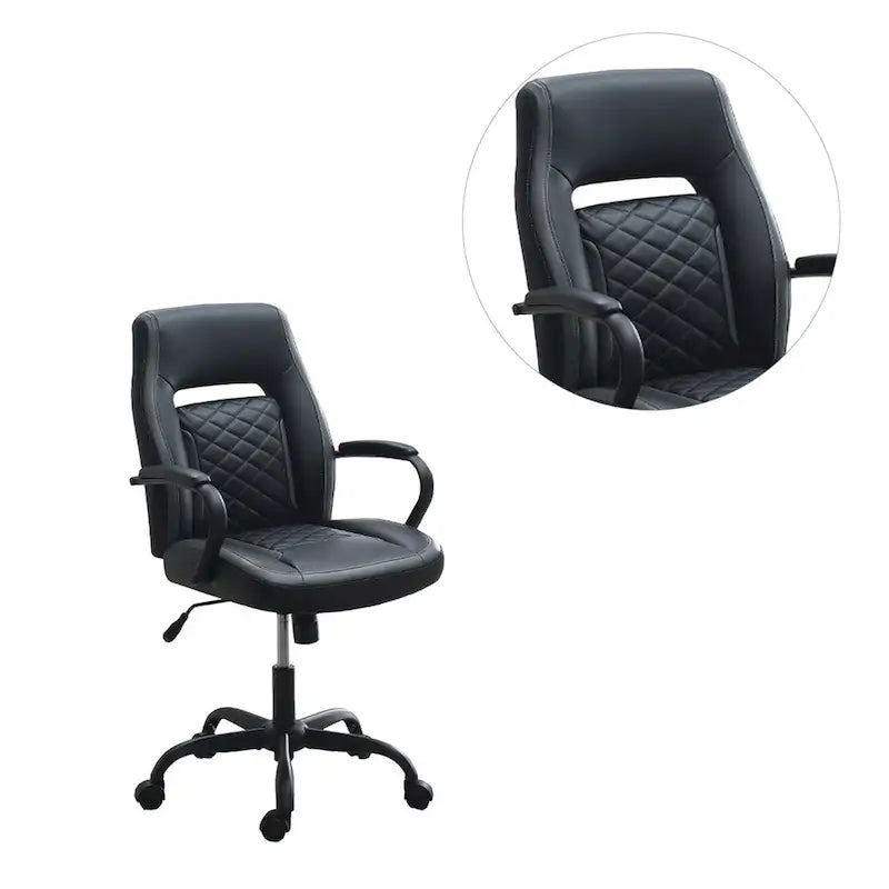 Upholstered Office Chair with Padded Armrests
