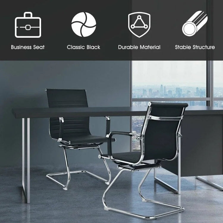 Set of 2 Conference Chair with Protective Arm Sleeves