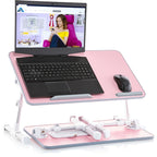 Husband Pillow - Lap Desk Wood Small Top - Fits Up to 17  Laptop - with Dual Cushion, Multifunctional Slot for Tablet