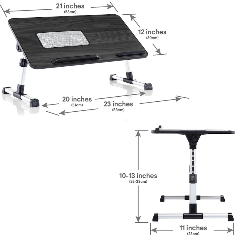 Husband Pillow - Lap Desk Wood Small Top - Fits Up to 17  Laptop - with Dual Cushion, Multifunctional Slot for Tablet