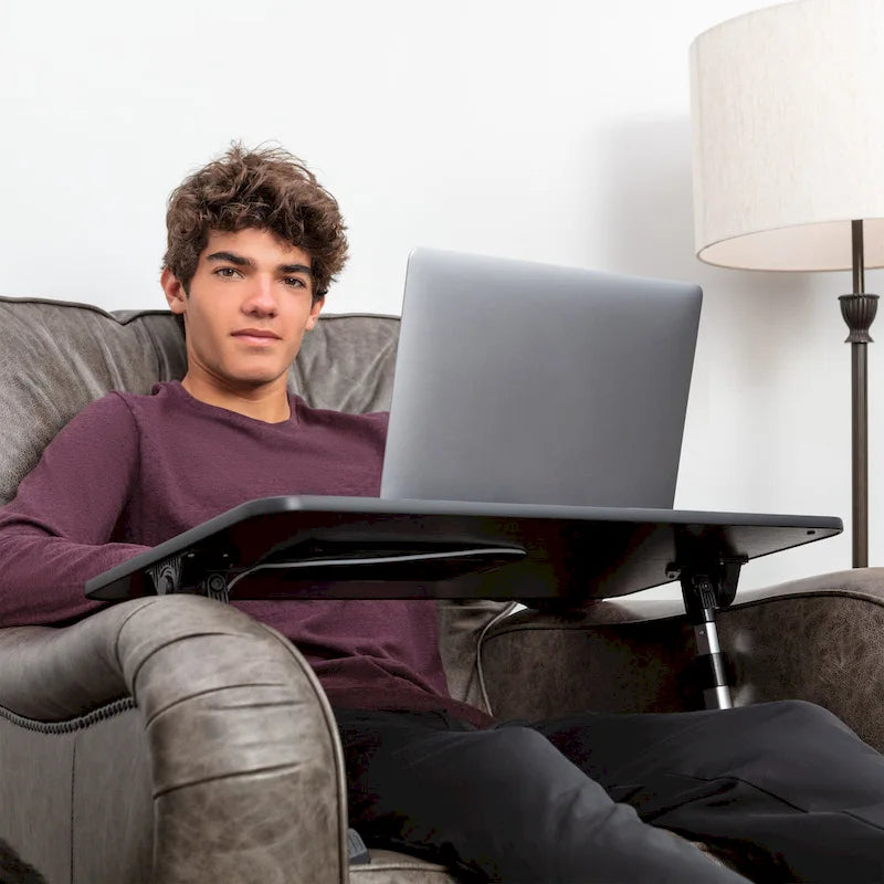 Husband Pillow - Lap Desk Wood Small Top - Fits Up to 17  Laptop - with Dual Cushion, Multifunctional Slot for Tablet