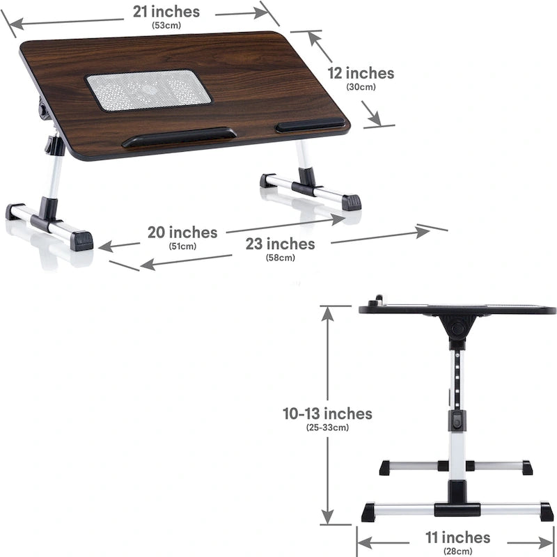 Husband Pillow - Lap Desk Wood Small Top - Fits Up to 17  Laptop - with Dual Cushion, Multifunctional Slot for Tablet