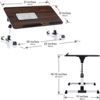 Husband Pillow - Lap Desk Wood Small Top - Fits Up to 17  Laptop - with Dual Cushion, Multifunctional Slot for Tablet