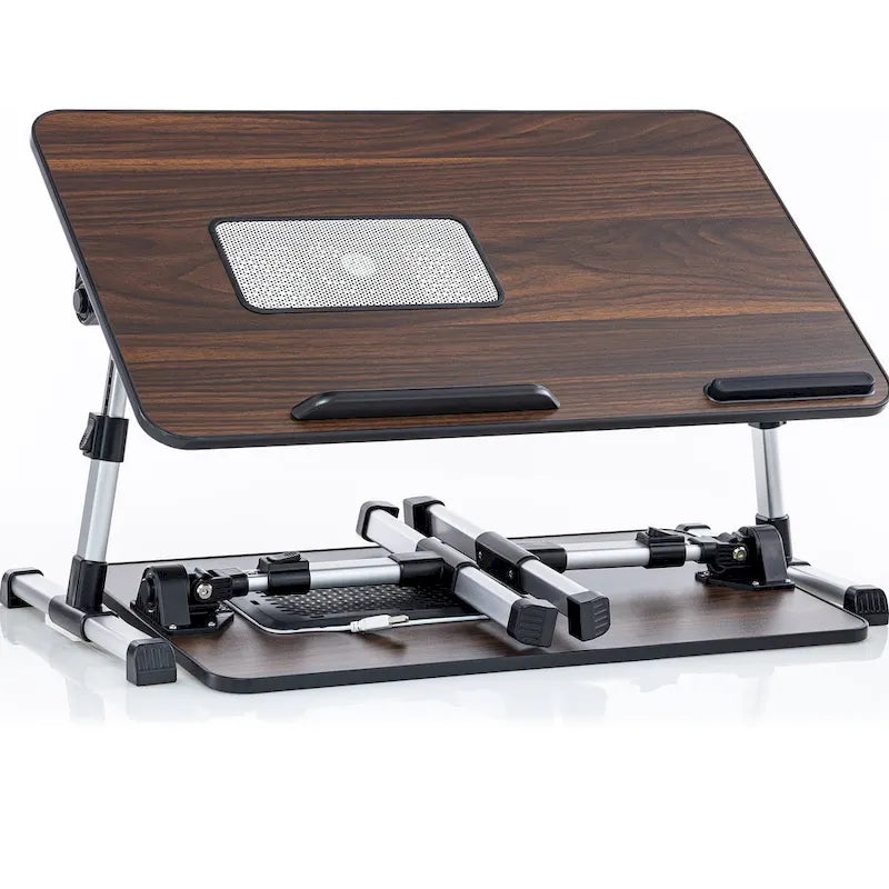 Husband Pillow - Lap Desk Wood Small Top - Fits Up to 17  Laptop - with Dual Cushion, Multifunctional Slot for Tablet