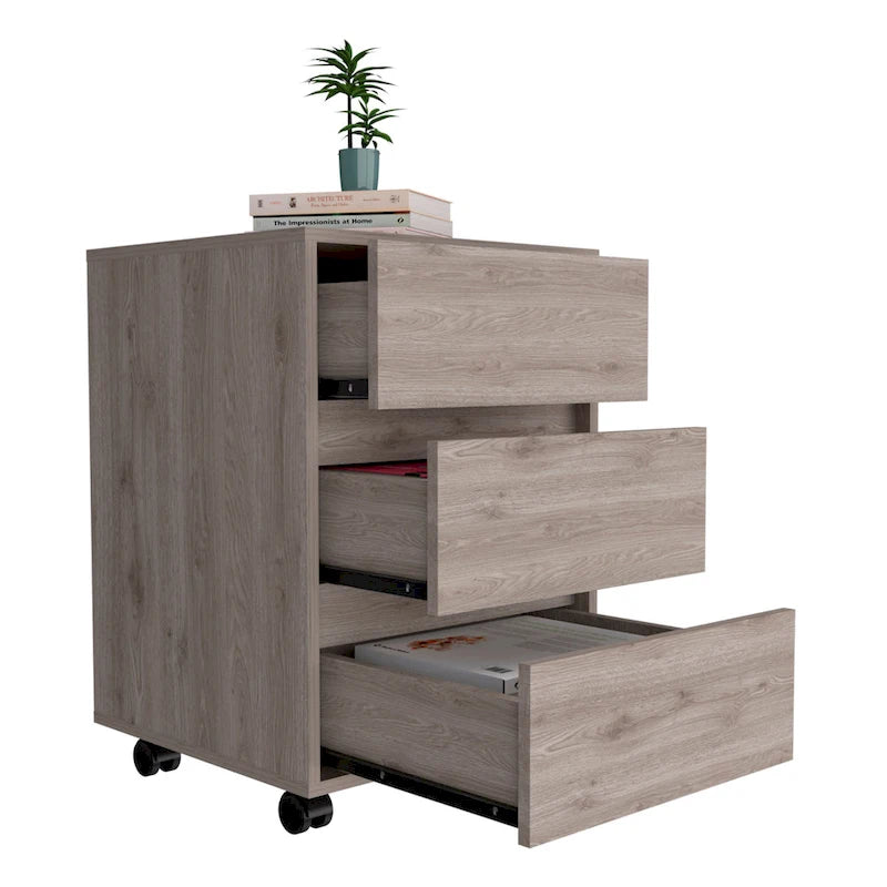 Artemisa 26-inch Tall 3 Drawer Filing Cabinet with 4 Caster Wheels and Superior Top