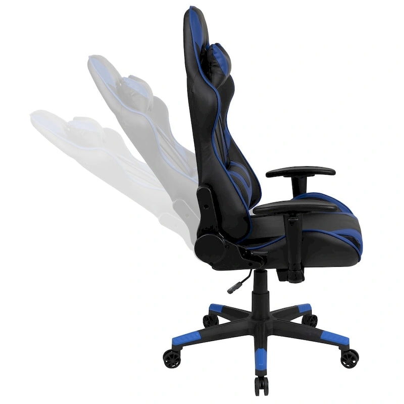 Racing Gaming Ergonomic Chair with Fully Reclining Back in Red LeatherSoft