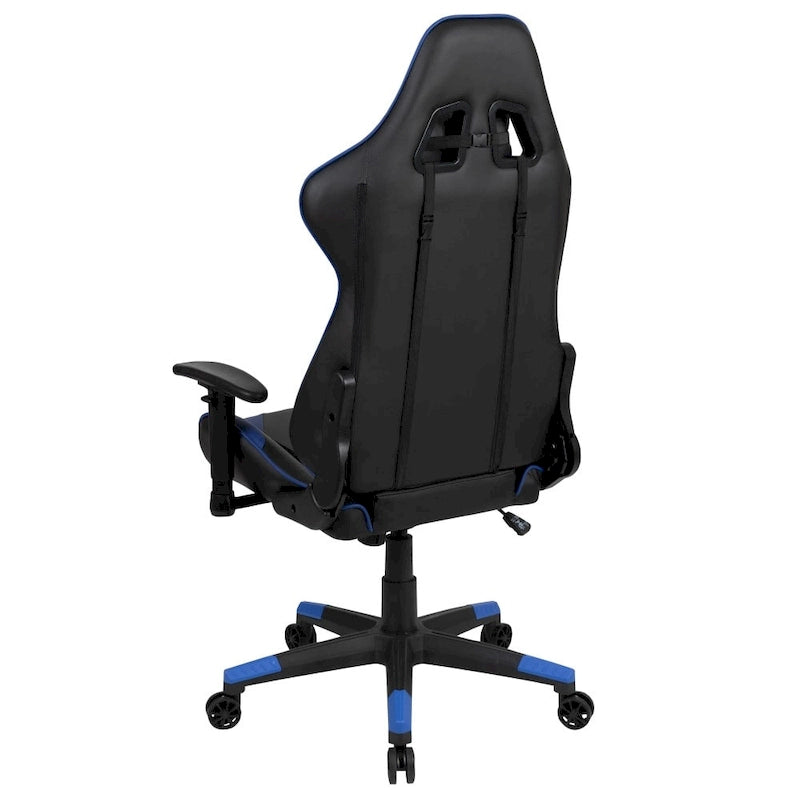 Racing Gaming Ergonomic Chair with Fully Reclining Back in Red LeatherSoft