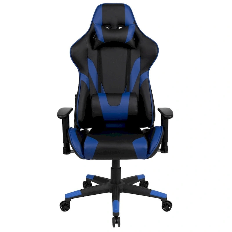 Racing Gaming Ergonomic Chair with Fully Reclining Back in Red LeatherSoft