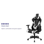 Racing Gaming Ergonomic Chair with Fully Reclining Back in Red LeatherSoft