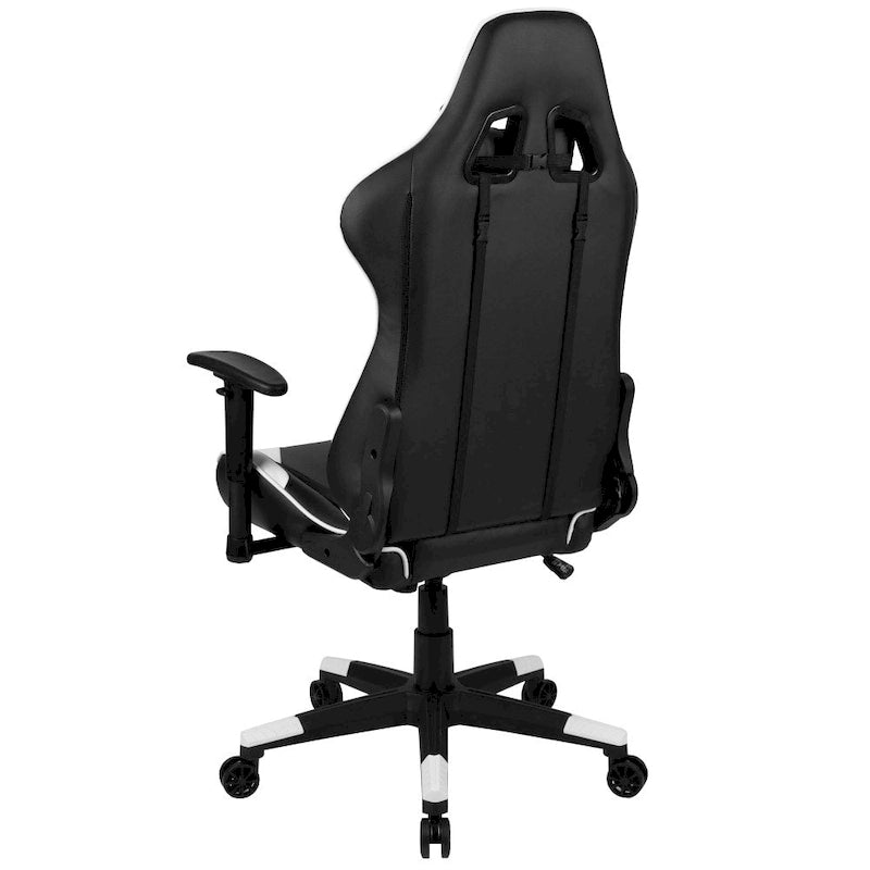 Racing Gaming Ergonomic Chair with Fully Reclining Back in Red LeatherSoft
