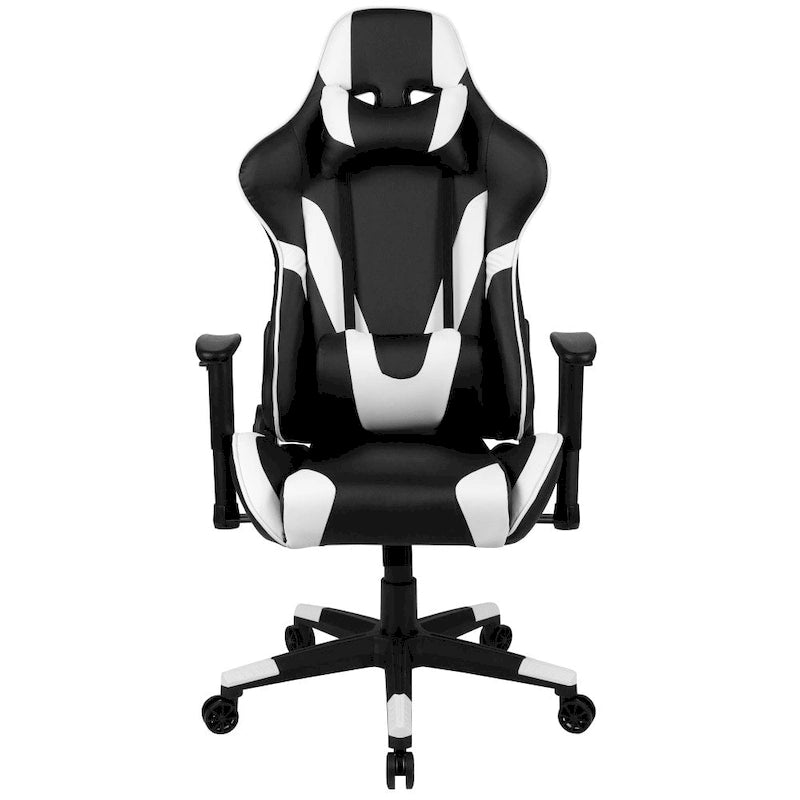 Racing Gaming Ergonomic Chair with Fully Reclining Back in Red LeatherSoft