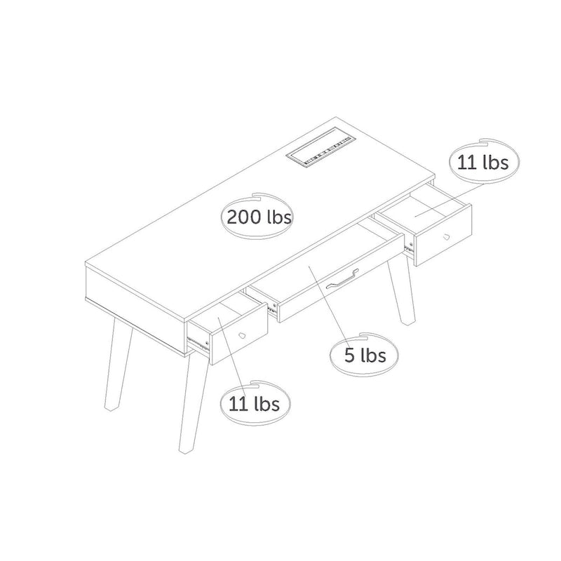 South Shore Helsy Computer Desk with Power Bar