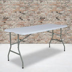 4.97-Foot Bi-Fold Plastic Folding Table with Handle - Event Table
