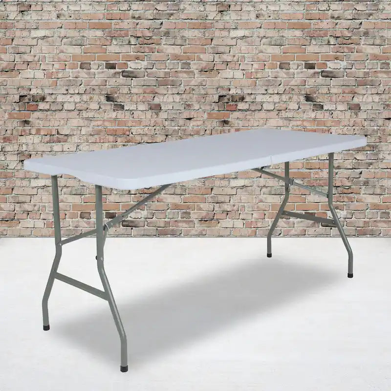 4.97-Foot Bi-Fold Plastic Folding Table with Handle - Event Table