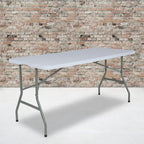 4.97-Foot Bi-Fold Plastic Folding Table with Handle - Event Table