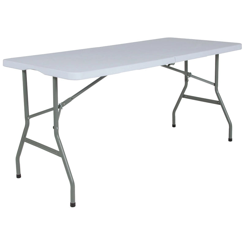 4.97-Foot Bi-Fold Plastic Folding Table with Handle - Event Table