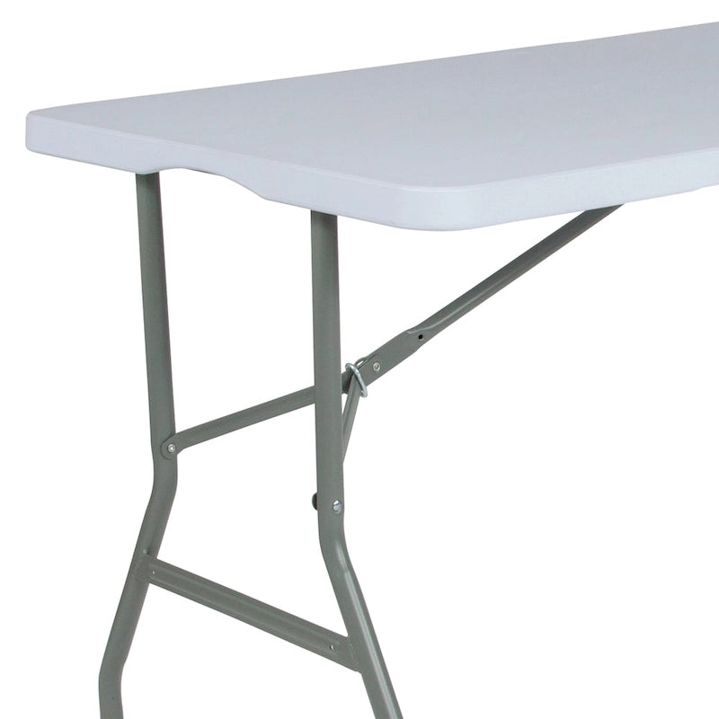 4.97-Foot Bi-Fold Plastic Folding Table with Handle - Event Table