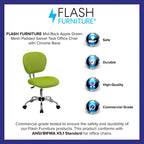 Mid-back Mesh Padded Swivel Task Office Chair with Chrome Base