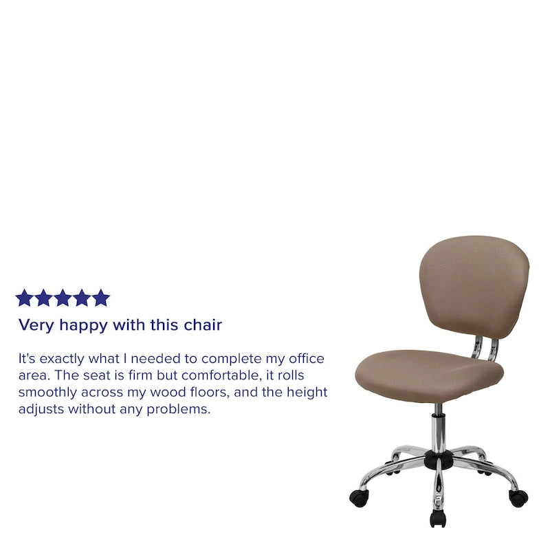 Mid-back Mesh Padded Swivel Task Office Chair with Chrome Base