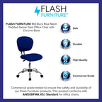 Mid-back Mesh Padded Swivel Task Office Chair with Chrome Base