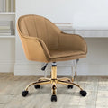 Porthos Home Xenos Velvet Office Chair with Gold Chrome Base
