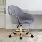 Porthos Home Xenos Velvet Office Chair with Gold Chrome Base