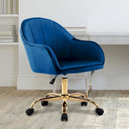 Porthos Home Xenos Velvet Office Chair with Gold Chrome Base