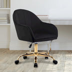 Porthos Home Xenos Velvet Office Chair with Gold Chrome Base