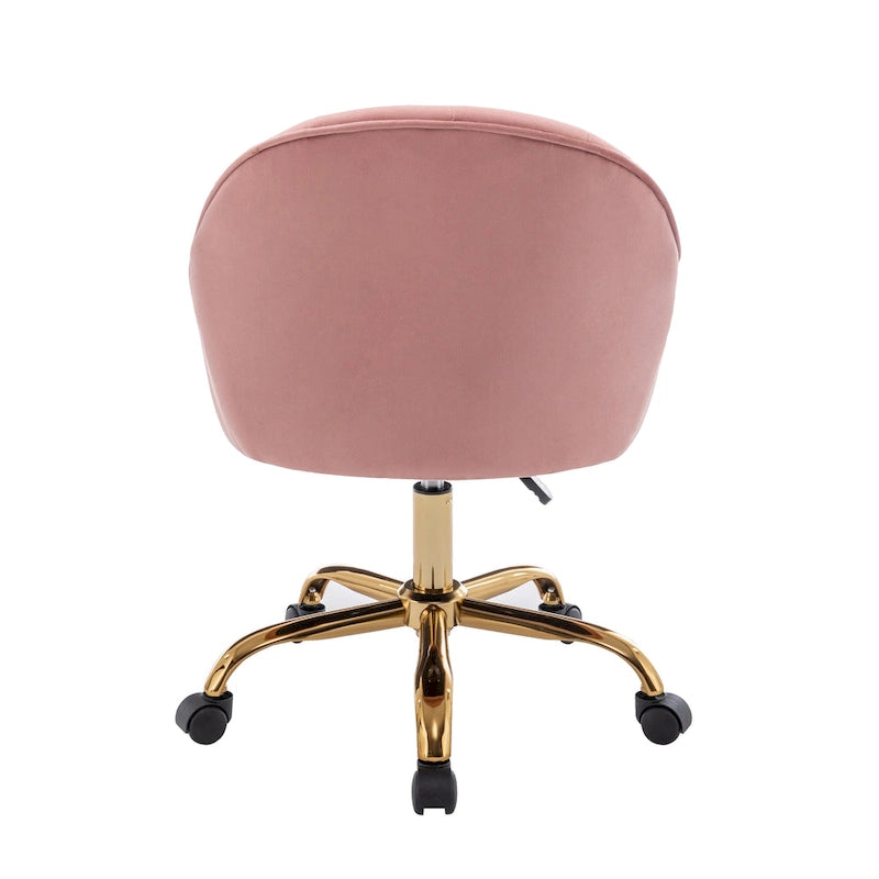 Porthos Home Xenos Velvet Office Chair with Gold Chrome Base