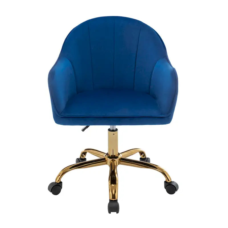 Porthos Home Xenos Velvet Office Chair with Gold Chrome Base