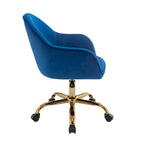 Porthos Home Xenos Velvet Office Chair with Gold Chrome Base