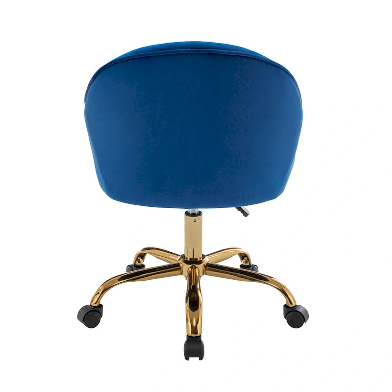Porthos Home Xenos Velvet Office Chair with Gold Chrome Base