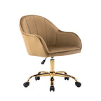 Porthos Home Xenos Velvet Office Chair with Gold Chrome Base