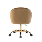 Porthos Home Xenos Velvet Office Chair with Gold Chrome Base