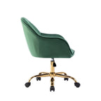 Porthos Home Xenos Velvet Office Chair with Gold Chrome Base