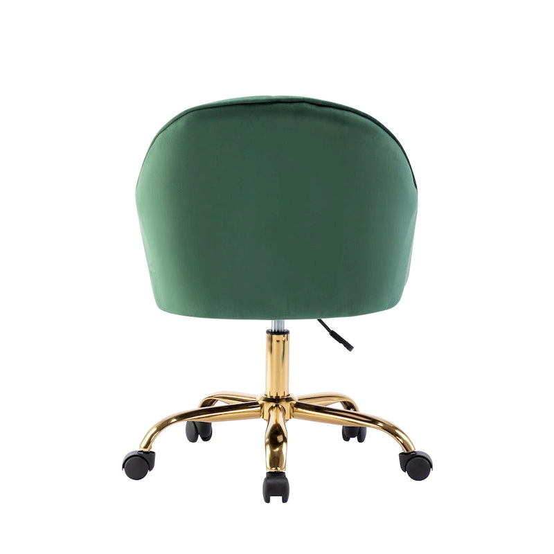 Porthos Home Xenos Velvet Office Chair with Gold Chrome Base