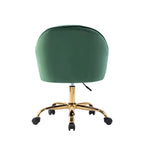 Porthos Home Xenos Velvet Office Chair with Gold Chrome Base
