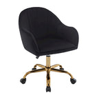 Porthos Home Xenos Velvet Office Chair with Gold Chrome Base