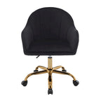Porthos Home Xenos Velvet Office Chair with Gold Chrome Base