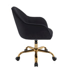 Porthos Home Xenos Velvet Office Chair with Gold Chrome Base