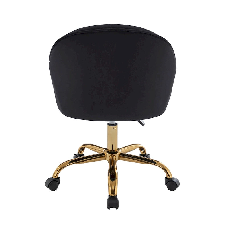 Porthos Home Xenos Velvet Office Chair with Gold Chrome Base