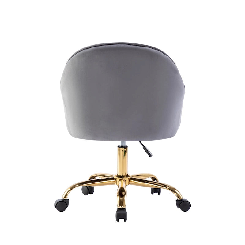 Porthos Home Xenos Velvet Office Chair with Gold Chrome Base