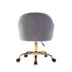 Porthos Home Xenos Velvet Office Chair with Gold Chrome Base