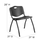 880 lb. Capacity Industrial Plastic Stack Chair with Carrying Handle