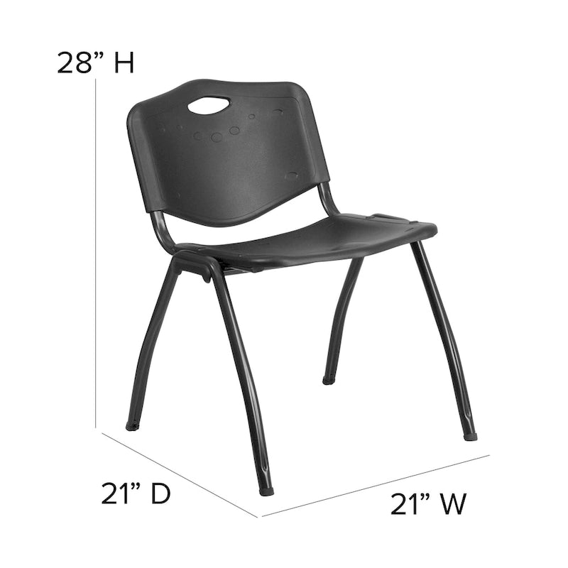 880 lb. Capacity Industrial Plastic Stack Chair with Carrying Handle