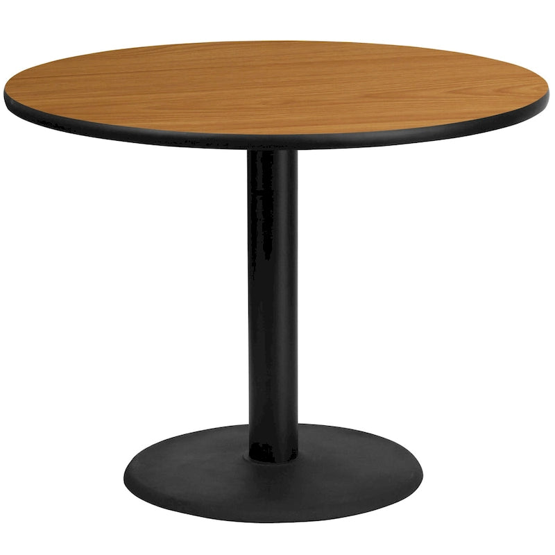 42  Round Laminate Table Top with 24  Round Table Height Base