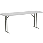 18 W x 72 L Plastic Folding Training Table with Granite White Surface