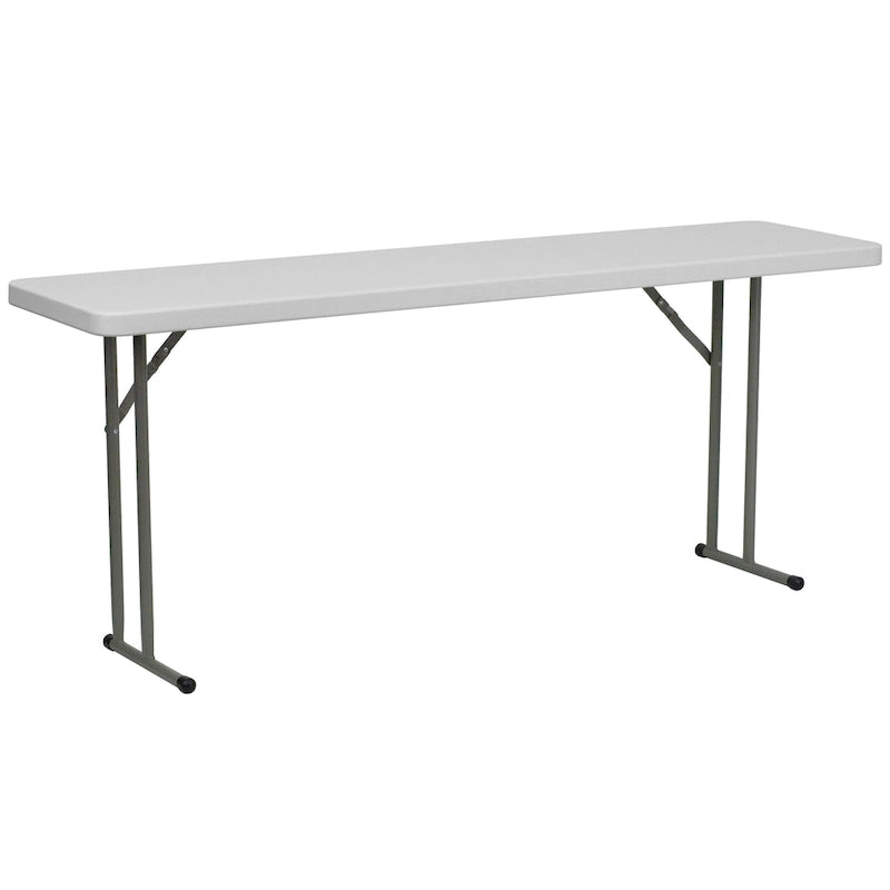 18 W x 72 L Plastic Folding Training Table with Granite White Surface