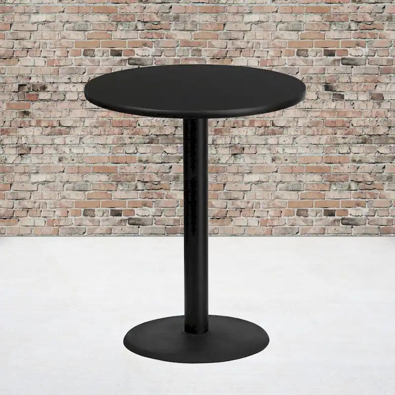 36  Round Laminate Table Top with 24  Round Bar Height Table Base